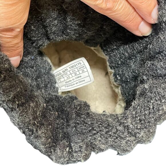 Womens Black UGG Australia Cambridge 1003175 Suede Knit Sheepskin Buckle Boots 6 - Picture 12 of 14